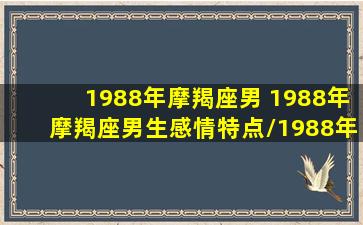 1988年摩羯座男 1988年摩羯座男生感情特点/1988年摩羯座男 1988年摩羯座男生感情特点-我的网站